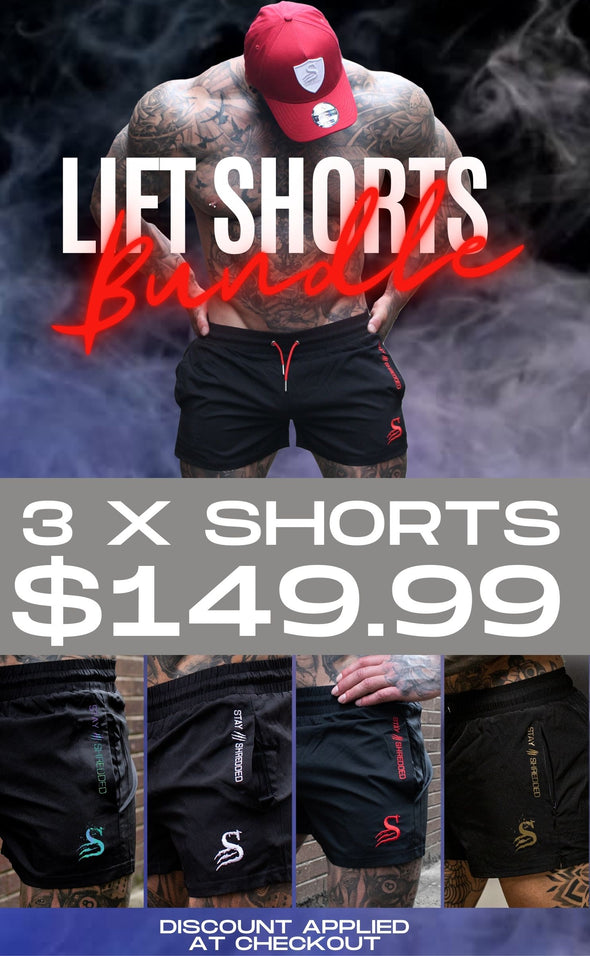 3 X Lift Shorts Bundle - Stay Shredded