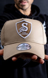 Premium Crest A-Frame Cap - 'Tumbleweed' Brown/White - Stay Shredded