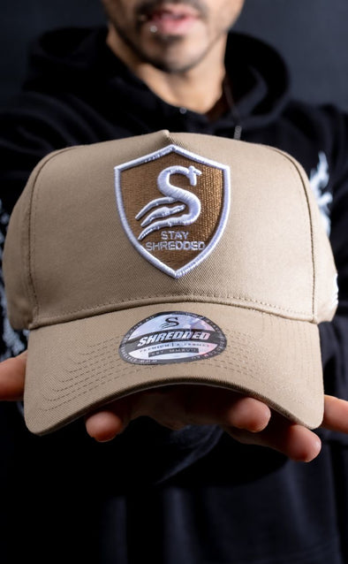 Premium Crest A-Frame Cap - 'Tumbleweed' Brown/White