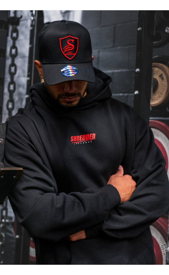 Premium Drip Hoodie - UniSex - Black/Red - Stay Shredded