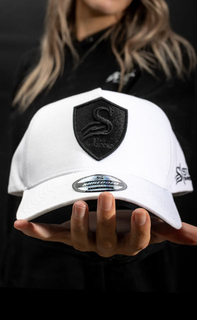 Premium Crest A-Frame Cap - White / Black