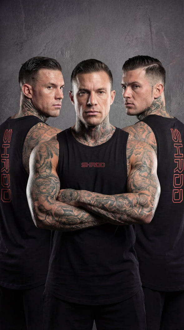 SHRDD Hollow - Delt Muscle Tanktop - Black/Red