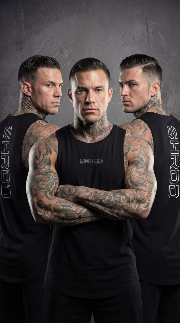 SHRDD Hollow - Delt Muscle Tanktop - Black/White