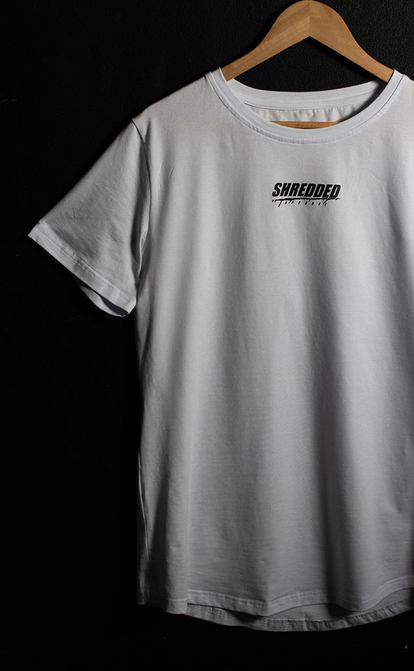 Drip - Fitted Muscle T-shirt - Curved Hem - White