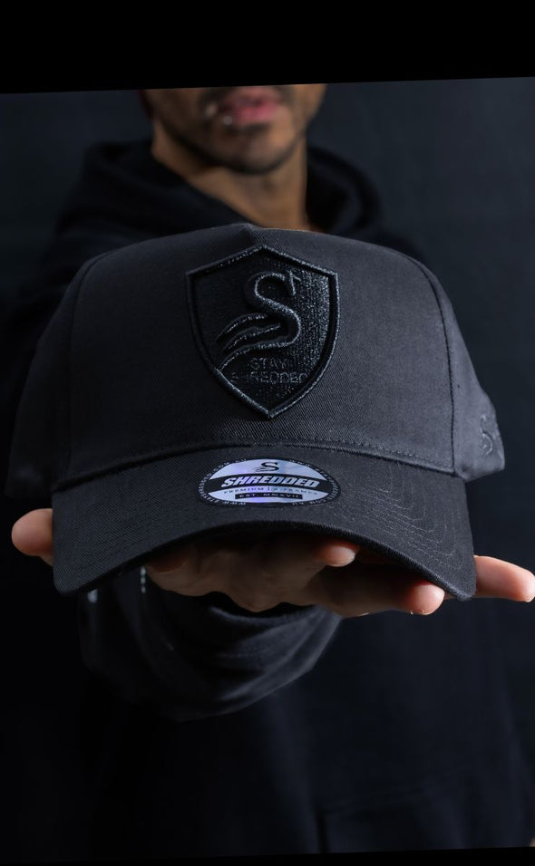 FREE Premium Crest A-Frame Cap - Stealth - Black / Black - Stay Shredded