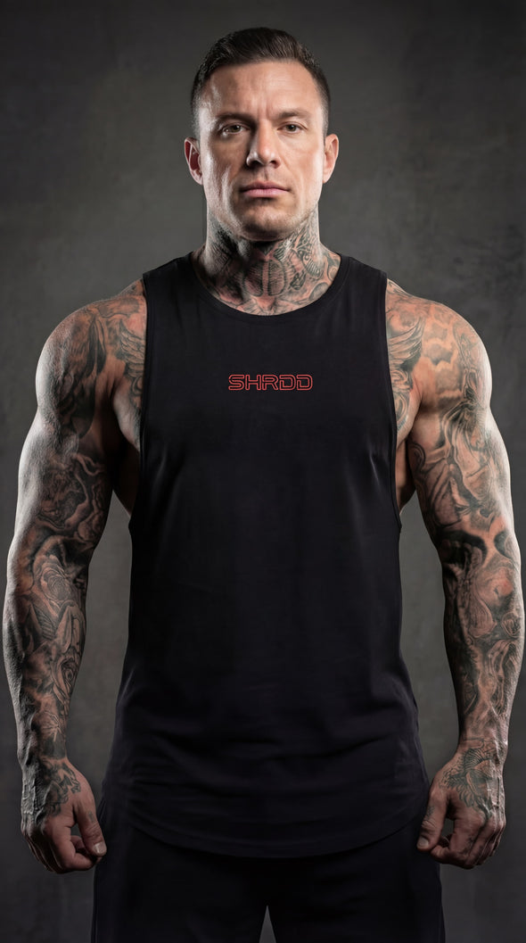SHRDD Hollow - Delt Muscle Tanktop - Black/Red