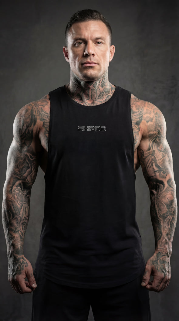 SHRDD Hollow - Delt Muscle Tanktop - Black/White