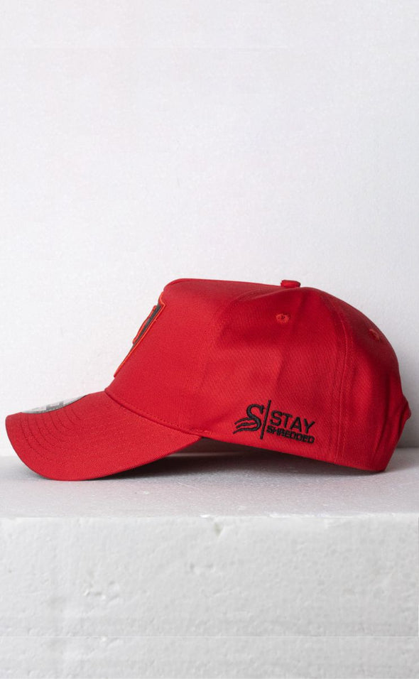 Premium Crest A-Frame Cap - Red / Black - Stay Shredded