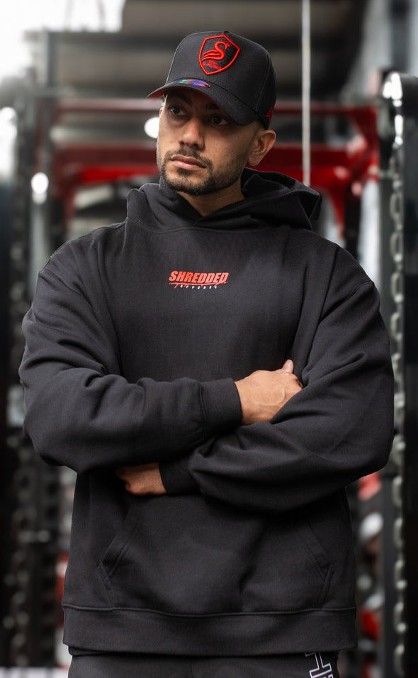 Premium Drip Hoodie - UniSex - Black/Red - Stay Shredded