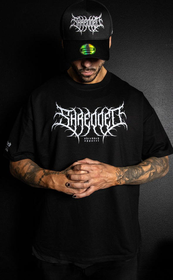 Metal - unisex Pump cover - Oversized Gym T-shirt  - Black