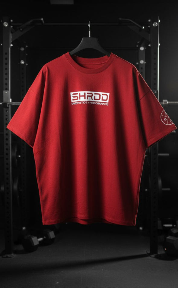 SHRDD X - unisex Pump cover - Oversized Gym T-shirt - Red