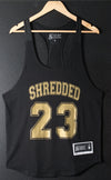 Baller - Hybrid T-Back gym Singlet - Black / Gold - Stay Shredded