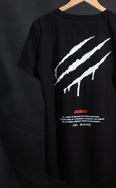 Drip - Fitted Muscle T-shirt - Curved Hem - Black/White