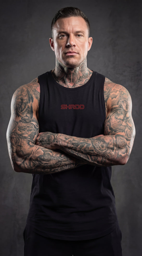 SHRDD Hollow - Delt Muscle Tanktop - Black/Red