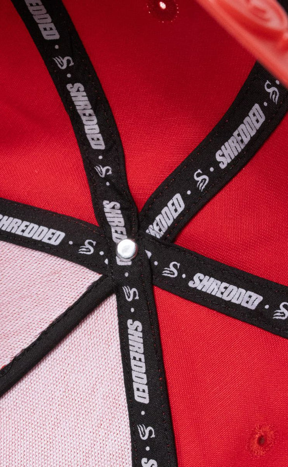 Premium Crest A-Frame Cap - Red / Black - Stay Shredded