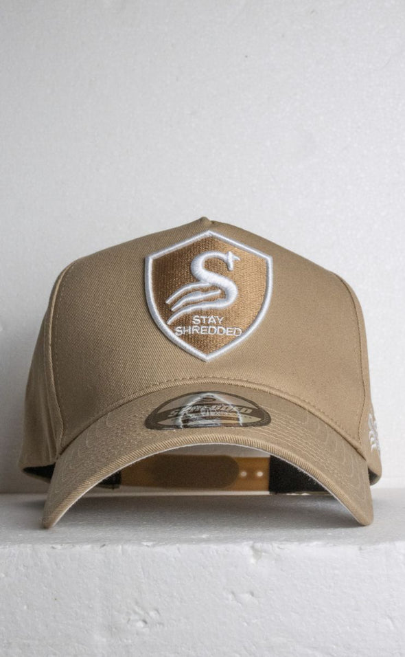 Premium Crest A-Frame Cap - 'Tumbleweed' Brown/White - Stay Shredded