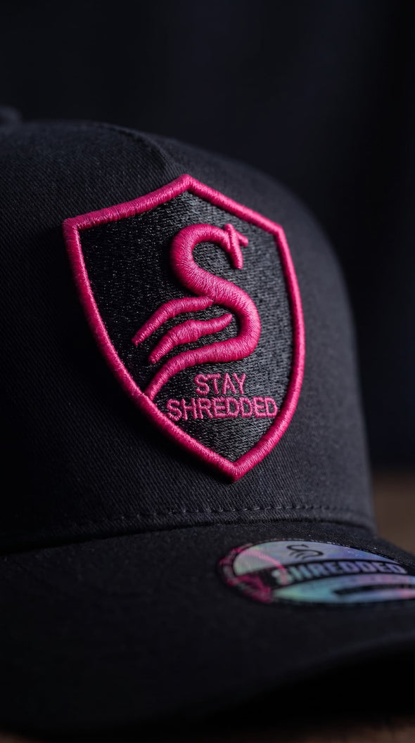 A-Frame Gym Cap - Black Pink Snapback Unisex | Stay Shredded | Shrdd