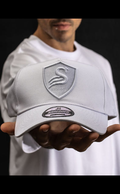 Premium Crest A-Frame Cap - Ghost - White / White