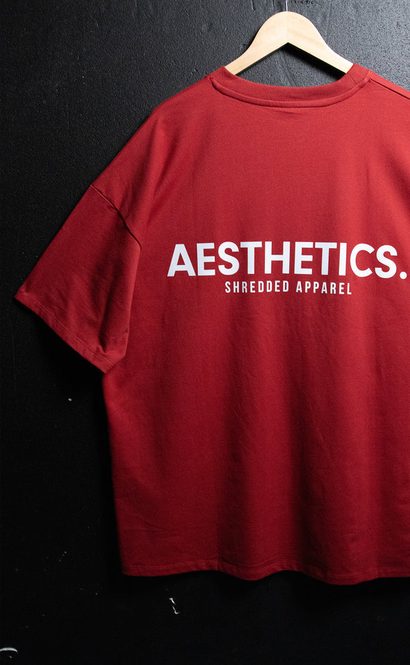 AESTHETICS. - Pump cover - Oversized Gym T-shirt  - Red