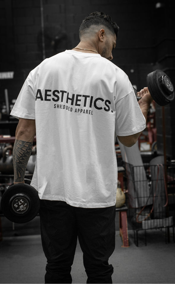 AESTHETICS. - Pump cover - Oversized Gym T-shirt  - White