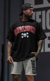 Bone Baller - Pump cover - Oversized Gym T-shirt  - Black - Stay Shredded