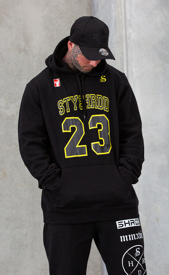 Baller - Premium Fleece Hoodie - UniSex - Black/Yellow - Stay Shredded