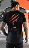 Drip - Fitted Muscle T-shirt - Curved Hem - Black/Red - Stay Shredded