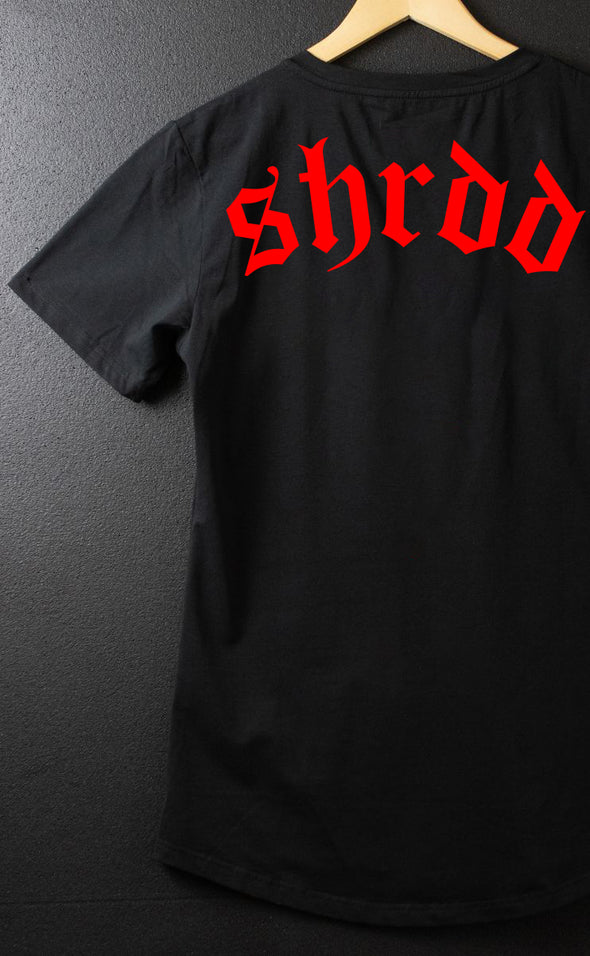 No Guts X No Glory - Fitted Muscle T-shirt - Curved Hem - Black / Red - Stay Shredded