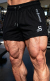 Close-up of premium 4-way stretch fabric on Quads of the Gods shorts