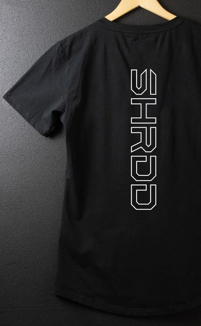 Shrdd Hollow - Fitted Muscle T-shirt - Curved Hem - Black / White - Stay Shredded