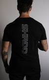 Shrdd Hollow - Fitted Muscle T-shirt - Straight Hem - Black / White - Stay Shredded