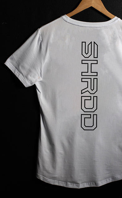 Shrdd Hollow - Fitted Muscle T-shirt - Curved Hem - White