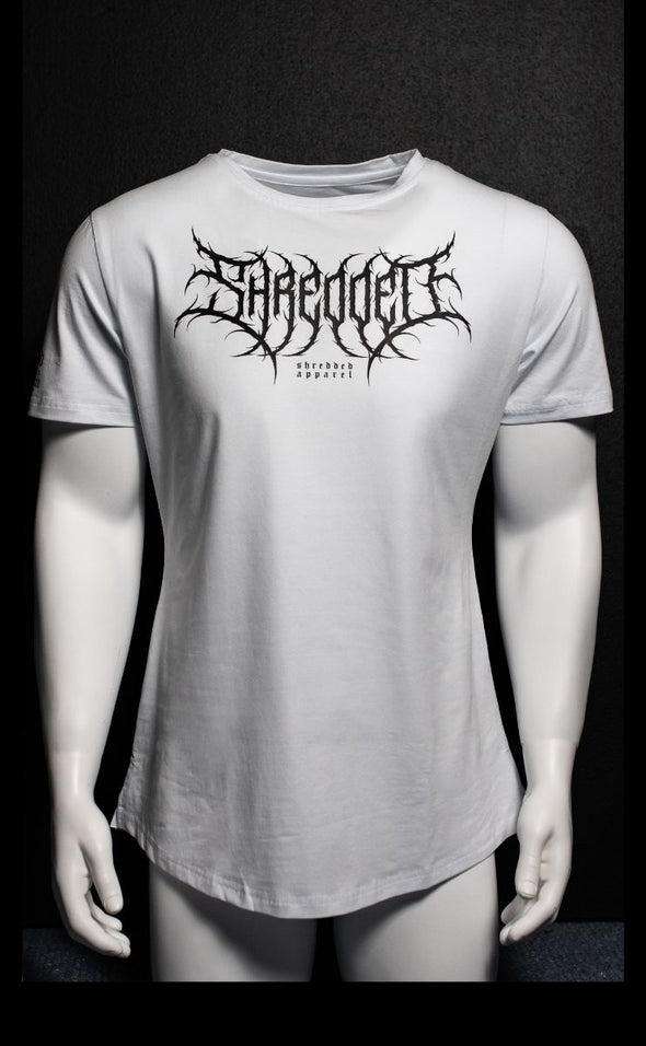 Metal - Fitted Muscle T-shirt - Curved Hem - White