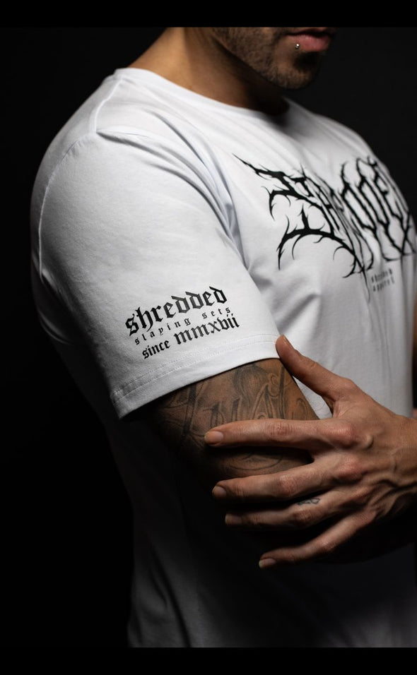 Metal - Fitted Muscle T-shirt - Curved Hem - White