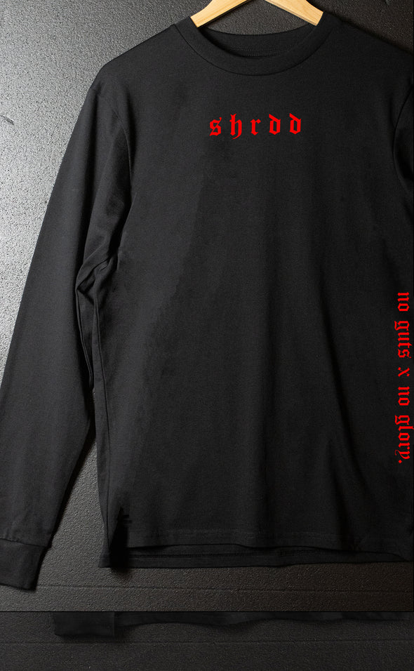 No Guts x No Glory - Long Sleeve t-shirt - Black / Red - Stay Shredded