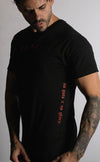 No Guts X No Glory - Fitted Muscle T-shirt - Straight Hem - Black / Red - Stay Shredded