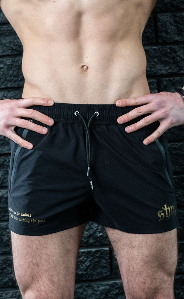 Wolves - Quads of the Gods Lift Shorts -Black / Gold