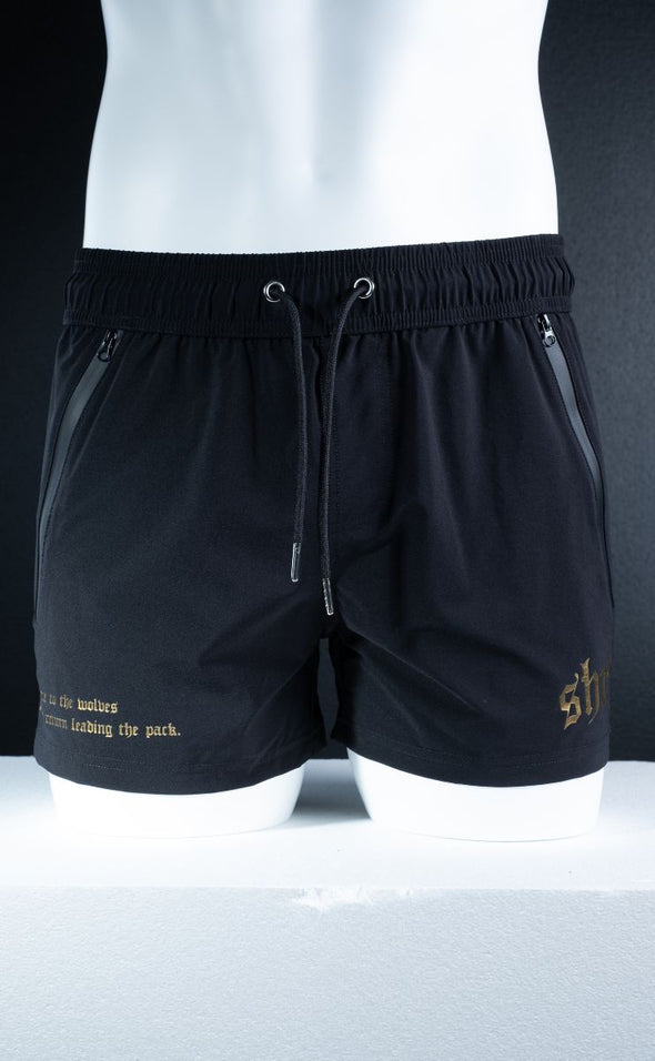 Wolves - Quads of the Gods Lift Shorts -Black / Gold