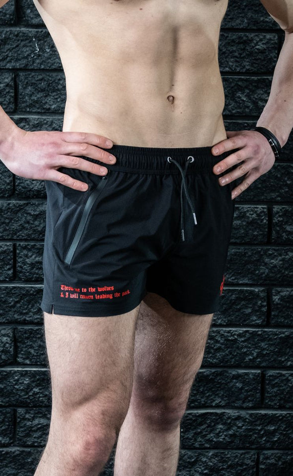 Wolves - Quads of the Gods Lift Shorts -Black / Red