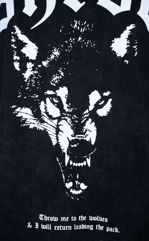 Wolves - Pump cover - Oversized Gym T-shirt  - Acid Wash / White - Stay Shredded