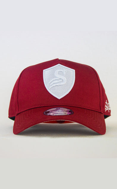 Premium Crest A-Frame Cap 2.0 - Red - Stay Shredded