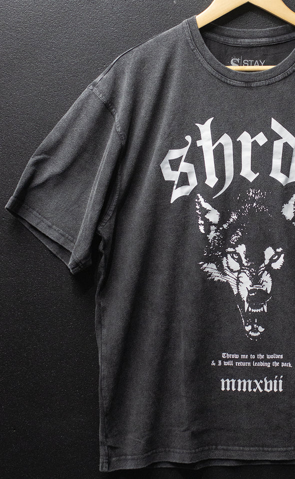 Wolves - Pump cover - Oversized Gym T-shirt  - Acid Wash - Stay Shredded