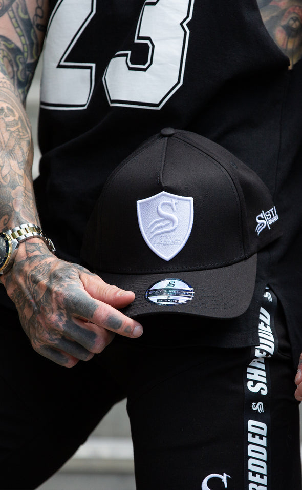 Premium Crest A-Frame Cap - Black / White - Stay Shredded