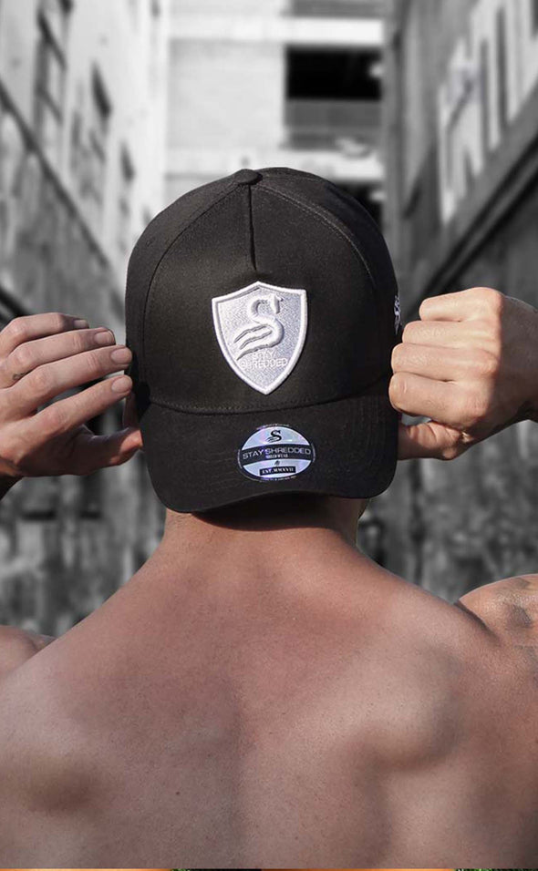 Premium Crest A-Frame Cap - Black / White - Stay Shredded